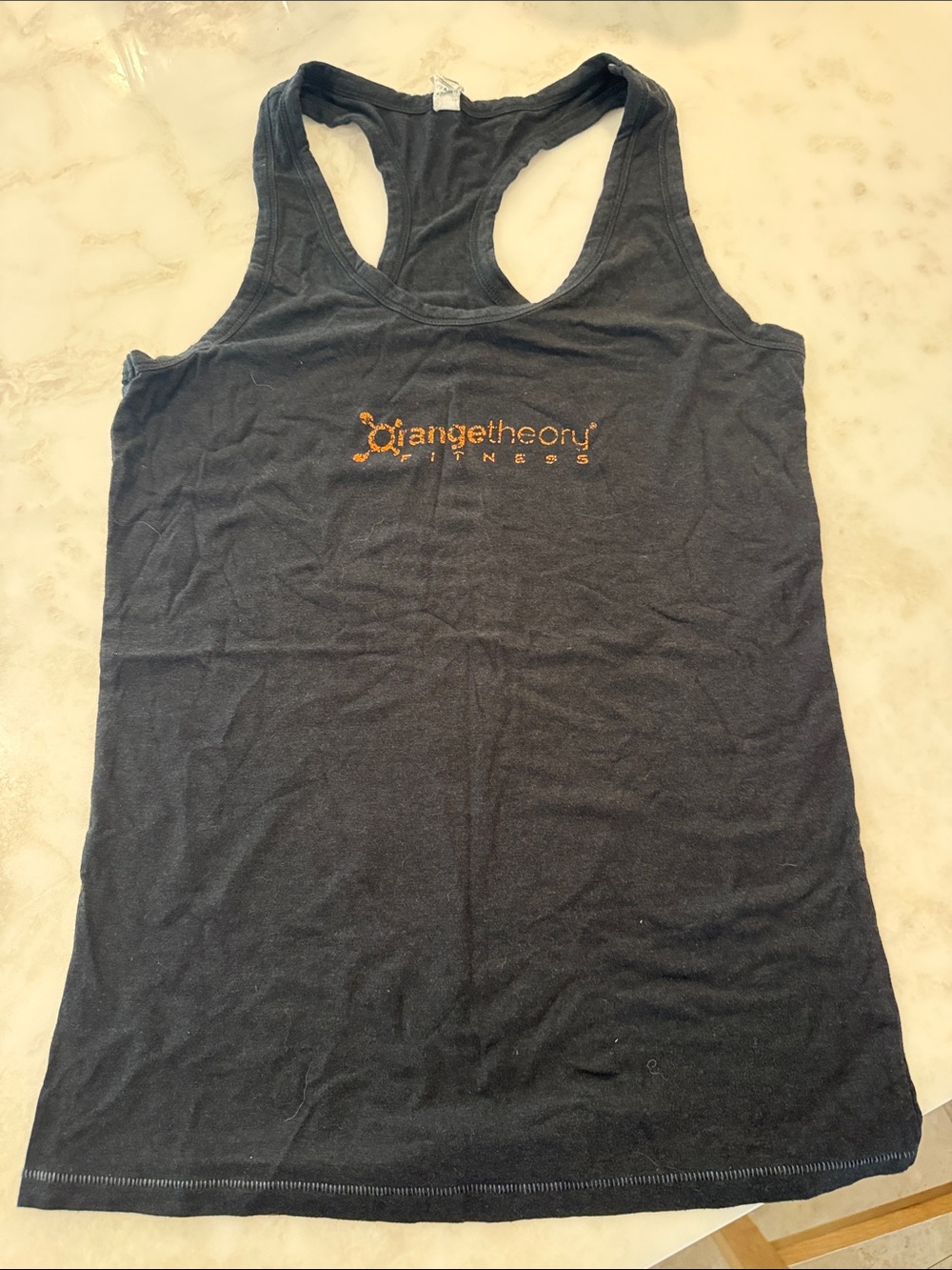 Orangetheory Black Racerback Tank with Orange Logo Accent